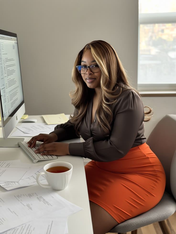 Entrepreneure concentrée cherchant comment attirer plus de clients