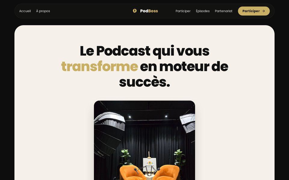 Aperçu du projet PodBoss
